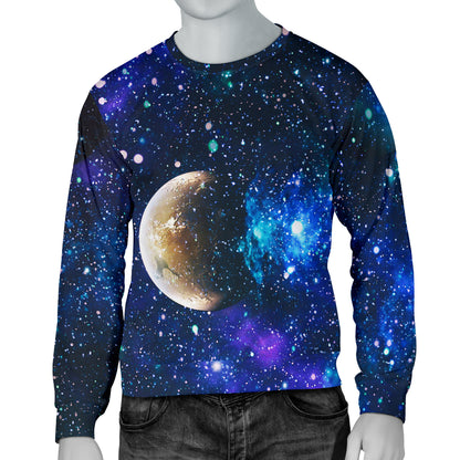 Galaxy Stardust Planet Space Print Men Long Sleeve Sweatshirt