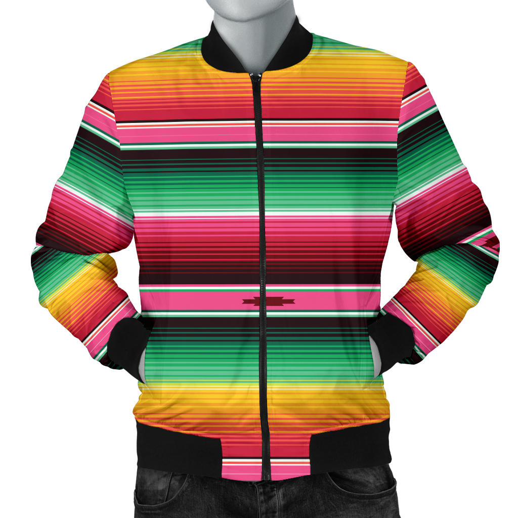 Mexican Blanket Classic Print Pattern Men Bomber Jacket