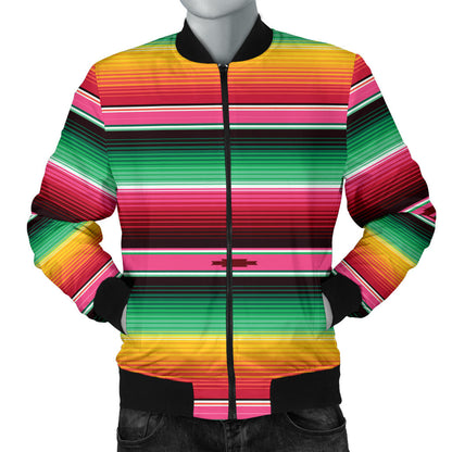 Mexican Blanket Classic Print Pattern Men Bomber Jacket