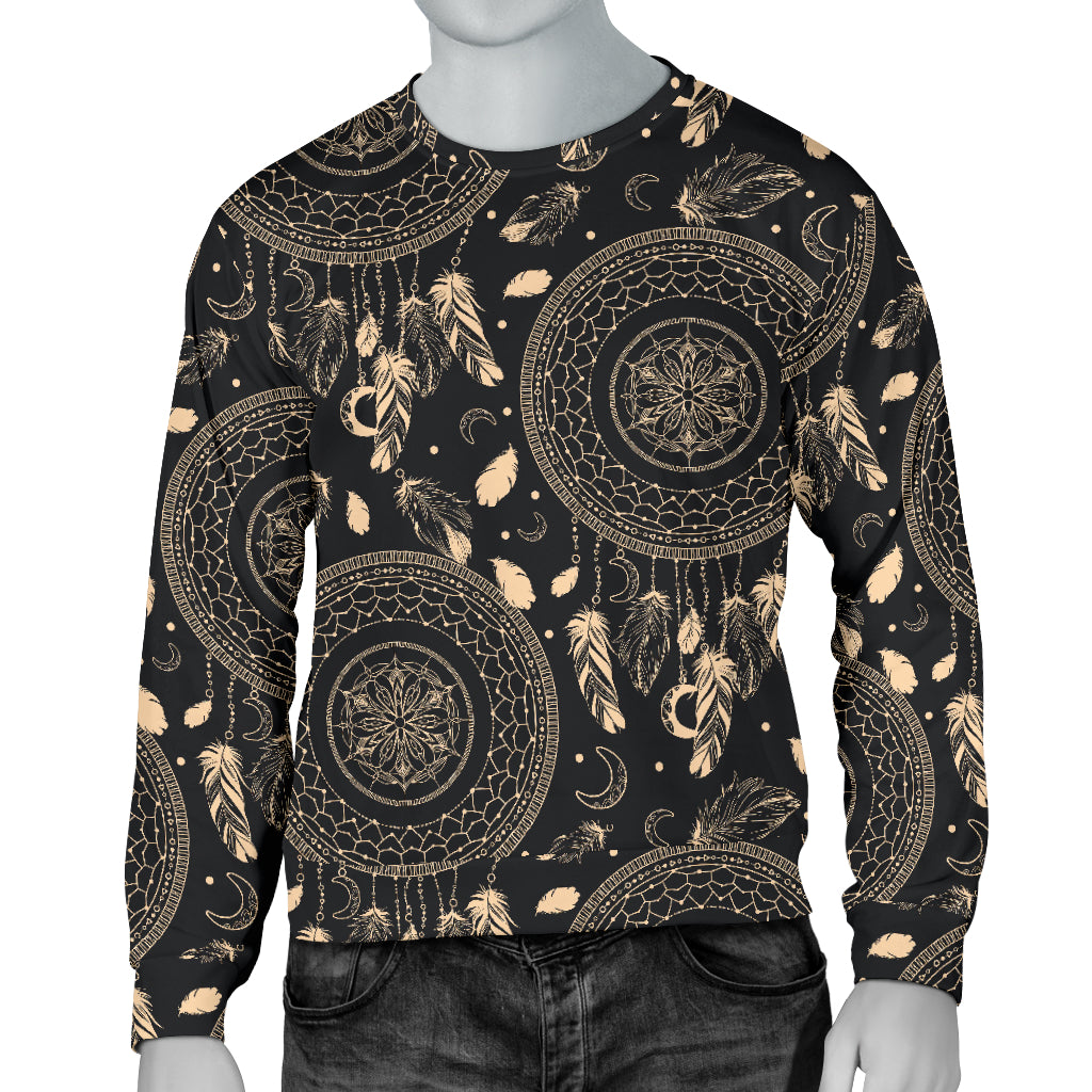 Dream Catcher Mandala Boho Moon Men Long Sleeve Sweatshirt
