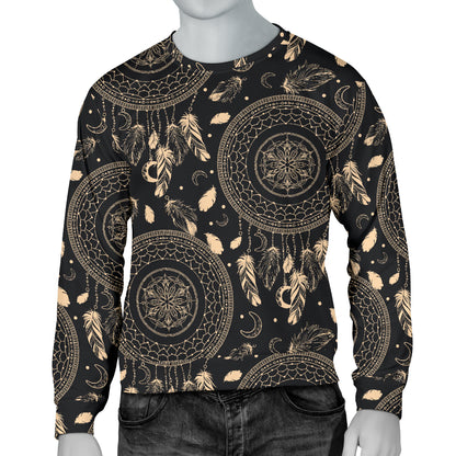 Dream Catcher Mandala Boho Moon Men Long Sleeve Sweatshirt