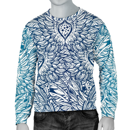 Angel Wings Boho Design Themed Print Men Long Sleeve Sweatshirt