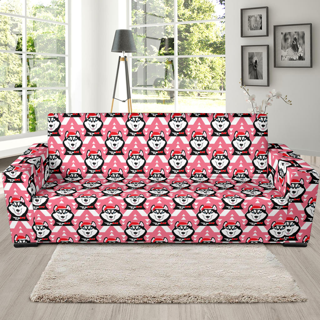 Siberian Huskies Christmas Themed Print Design LKS302 Sofa Slipcover