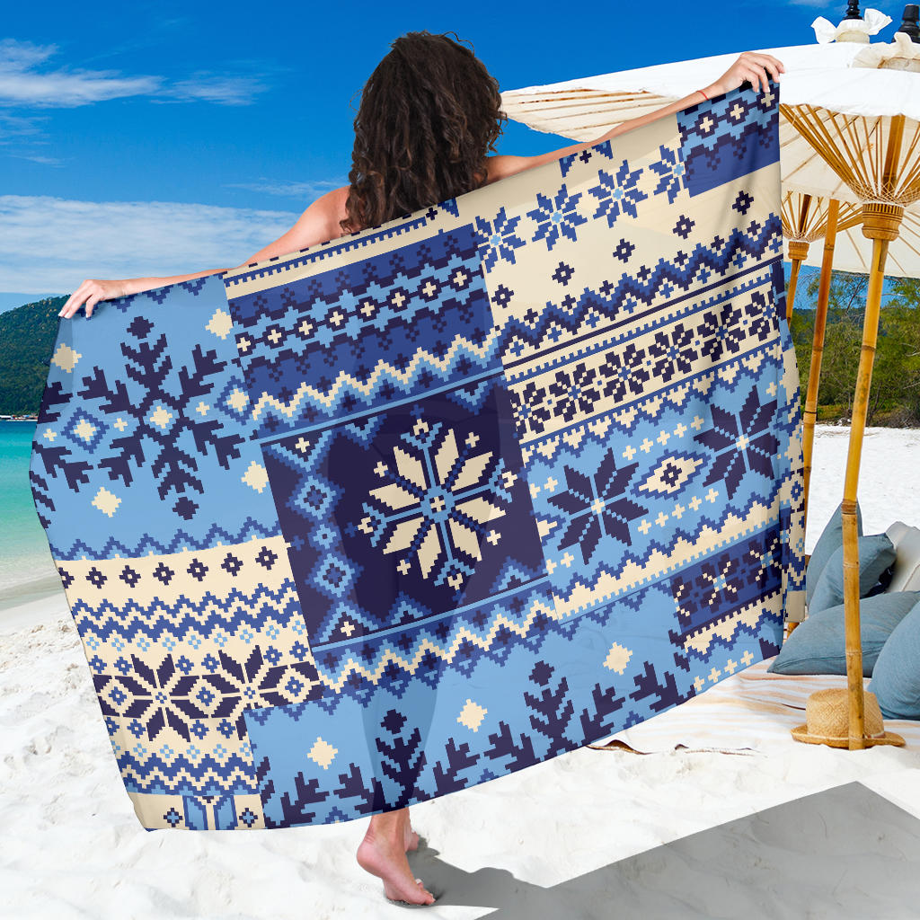 Nordic Pattern Print Design A04 Sarong Pareo Wrap