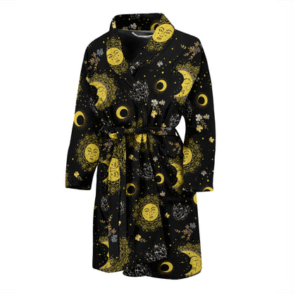 Sun Moon Print Design LKS301 Men Bathrobe