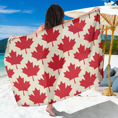 Maple Leaf Pattern Print Design 03 Sarong Pareo Wrap