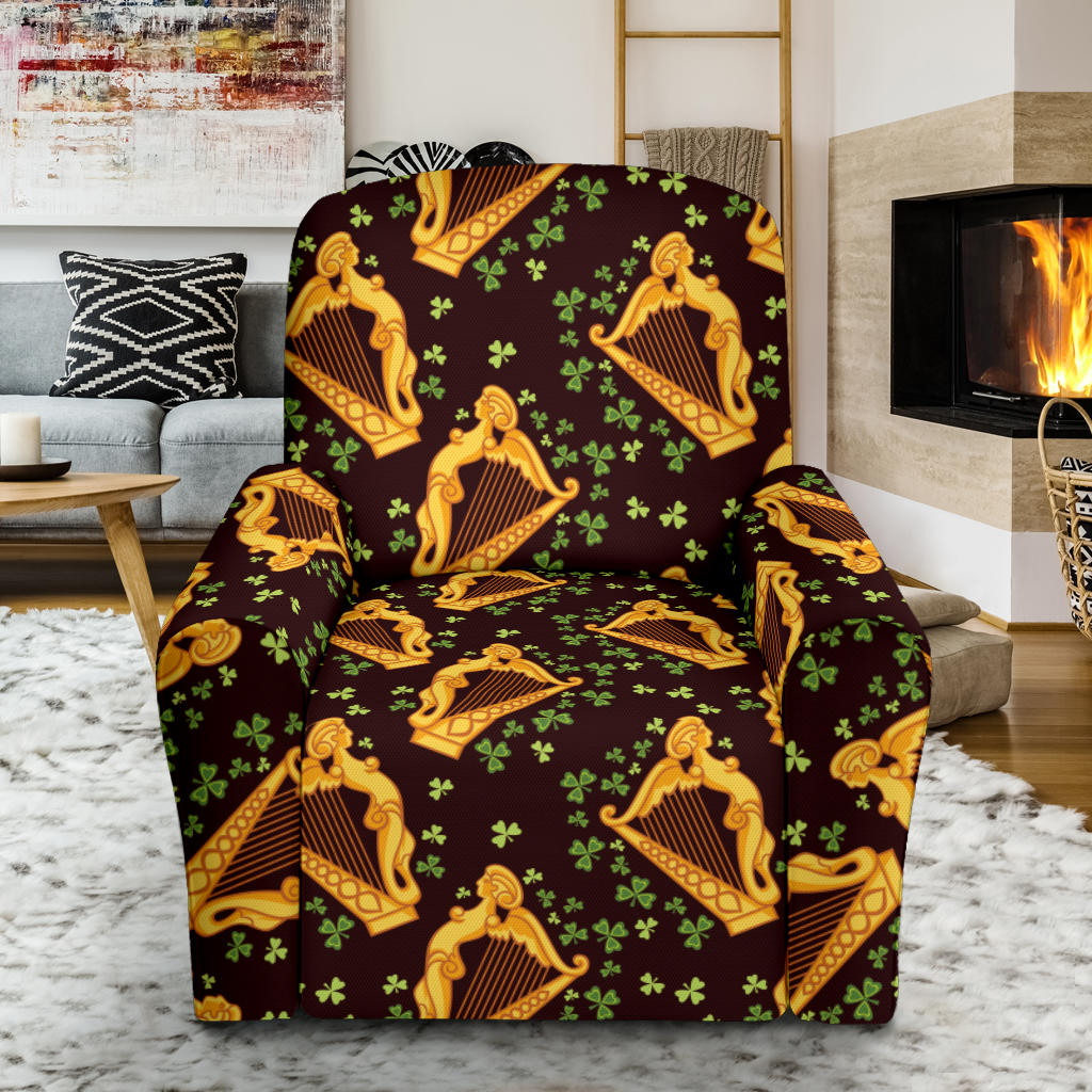 Harp Pattern Print Design 02 Recliner Slipcover with Pocket