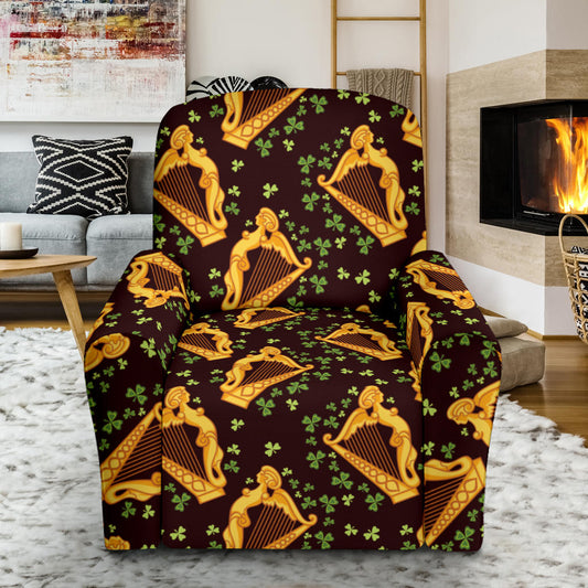 Harp Pattern Print Design 02 Recliner Slipcover with Pocket