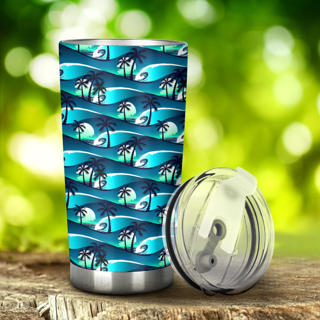 Beach Wave Design Print Tumbler