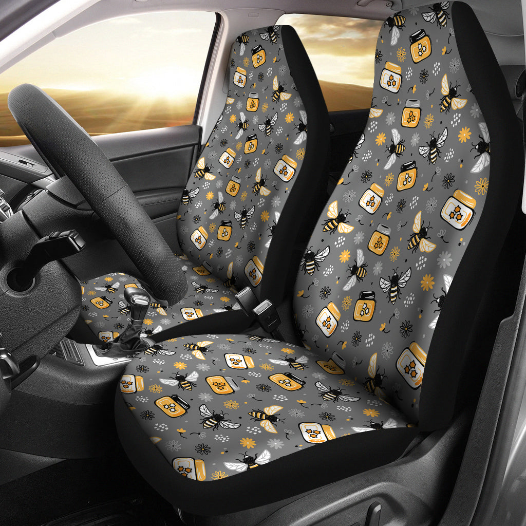 Honey Bee Print Design LKS301 Car Seat Covers