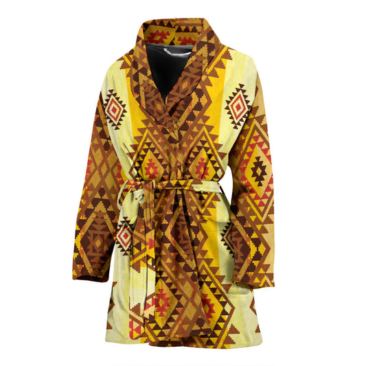 Native Pattern Print Design A09 Women Bathrobe