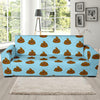 Poop Emoji Pattern Print Design A03 Sofa Slipcover