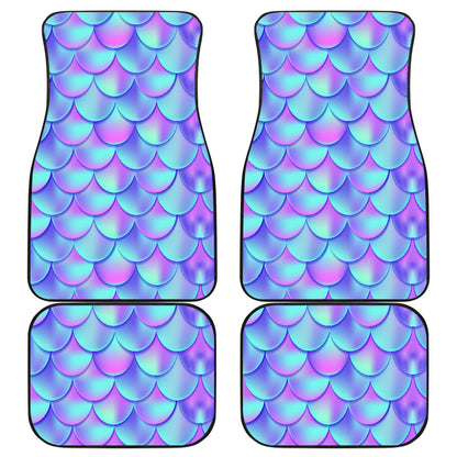 Mermaid Tail Design Print Pattern Car Floor Mats Front Back