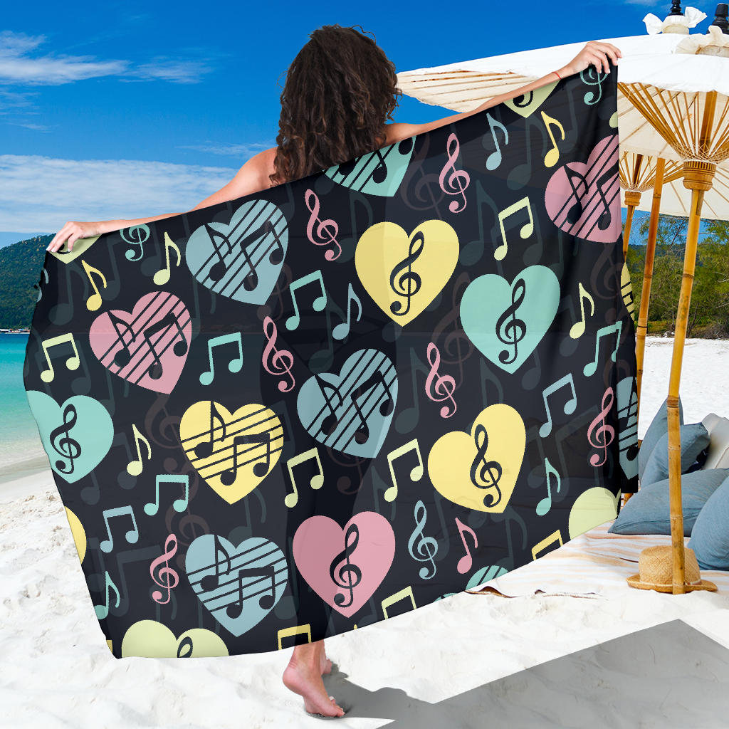 Music note Pattern Print Design A03 Sarong Pareo Wrap