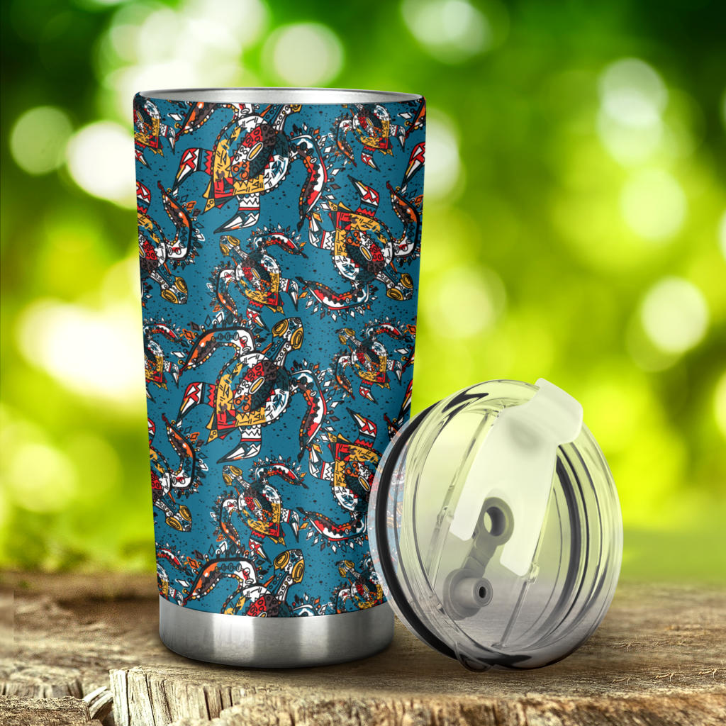 Sea Turtle Tribal Colorful Hand Drawn Tumbler