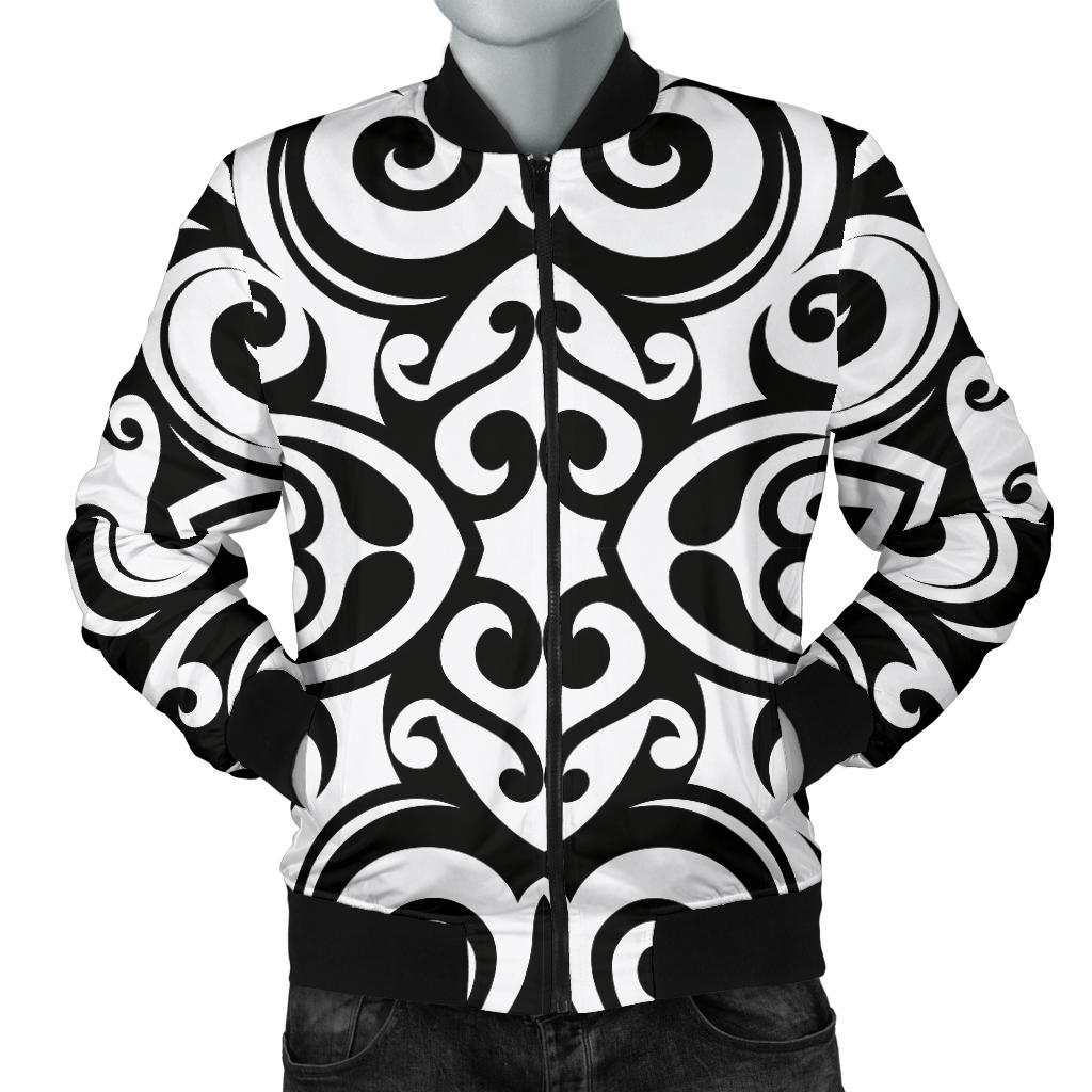 Polynesian Tattoo Pattern Men Bomber Jacket