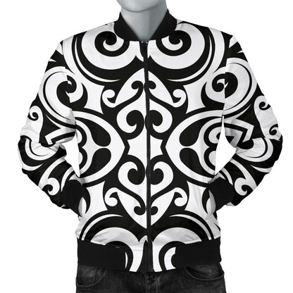 Polynesian Tattoo Pattern Men Bomber Jacket