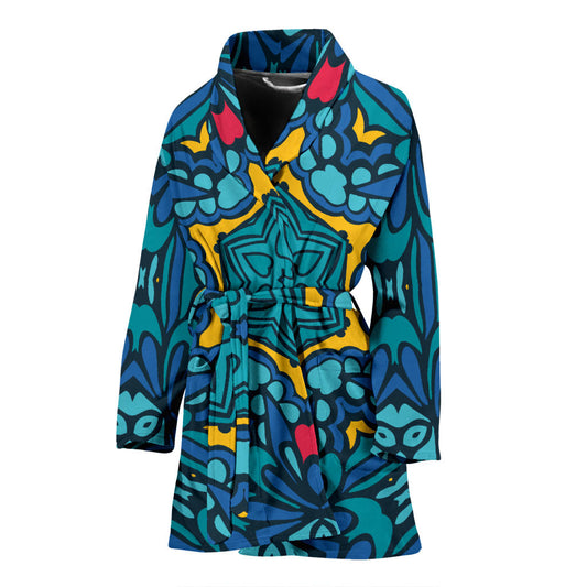 Kaleidoscope Pattern Print Design 04 Women Bathrobe