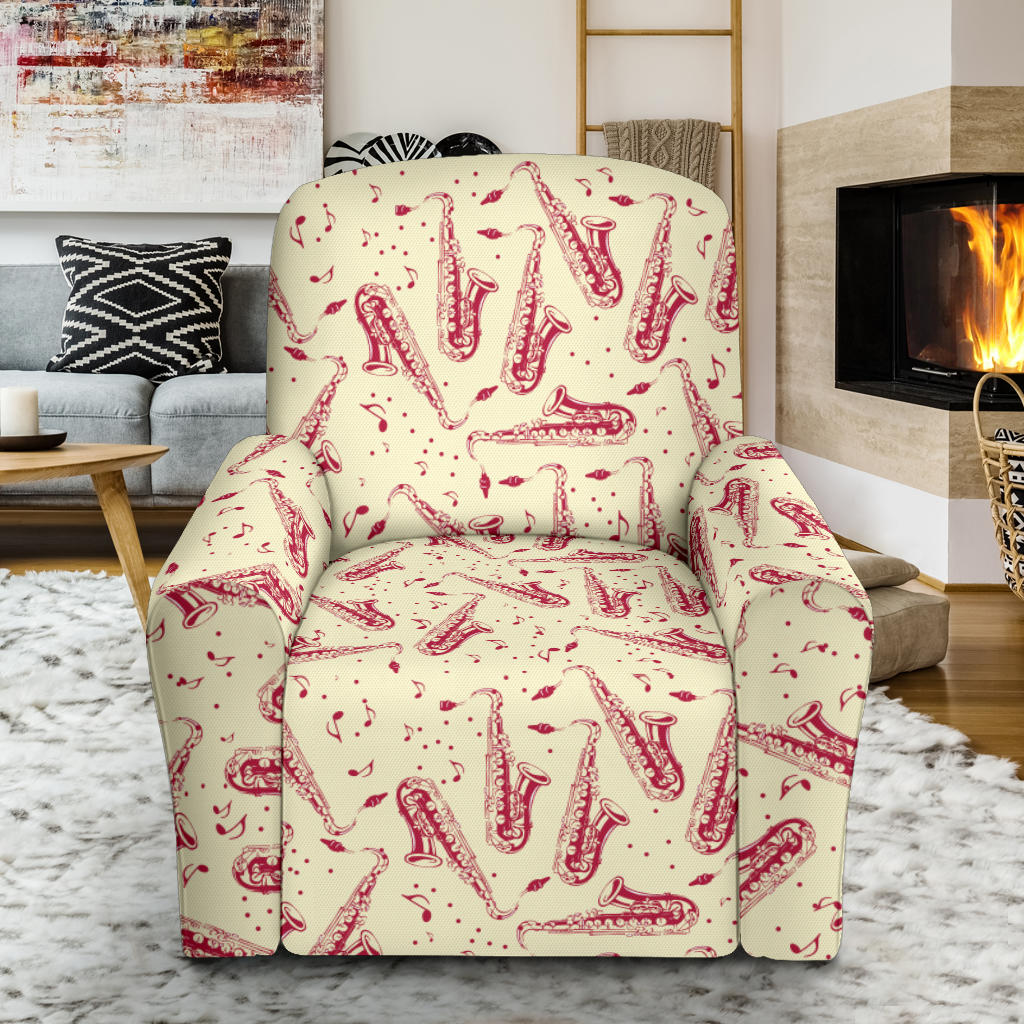 Saxophone Print Design LKS402 Recliner Slipcover with Pocket