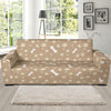 Dog Bone Paw Pattern Print Design 01 Sofa Slipcover