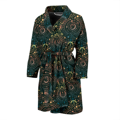 Sun Moon Print Design LKS307 Men Bathrobe