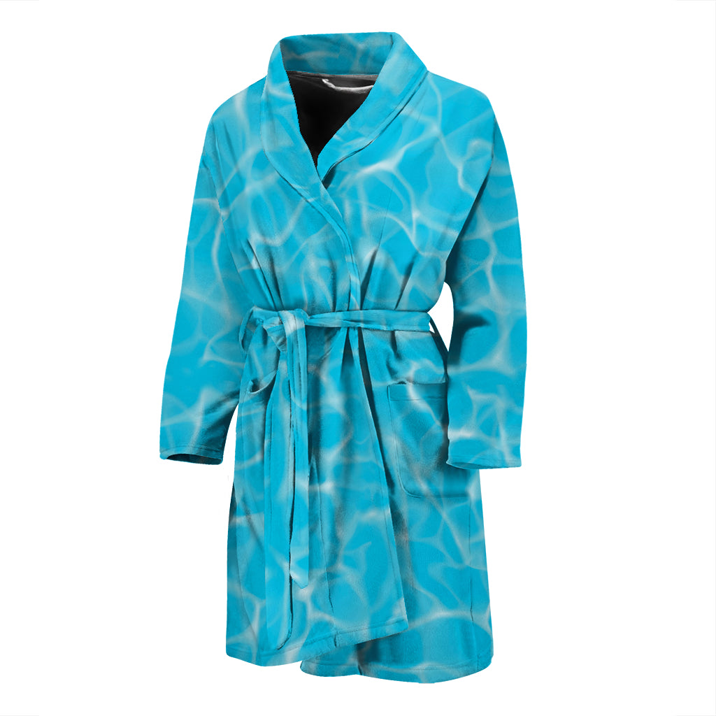 Swimming Pool Texture Print Design LKS301 Men Bathrobe