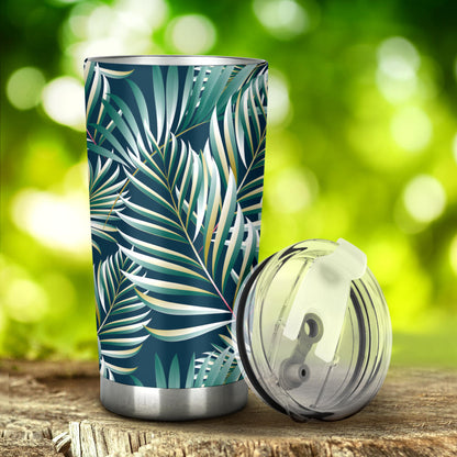 Sun Spot Tropical Palm Leaves hower Curtain Tumbler