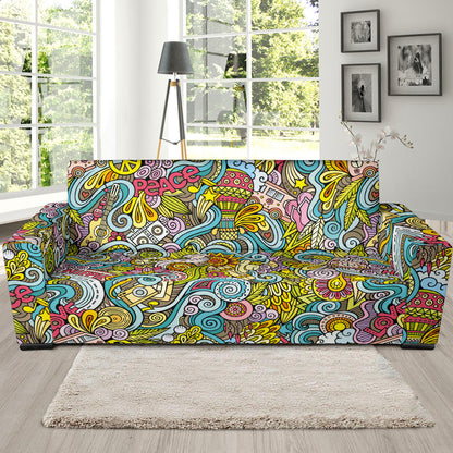Hippie Print Design LKS301 Sofa Slipcover