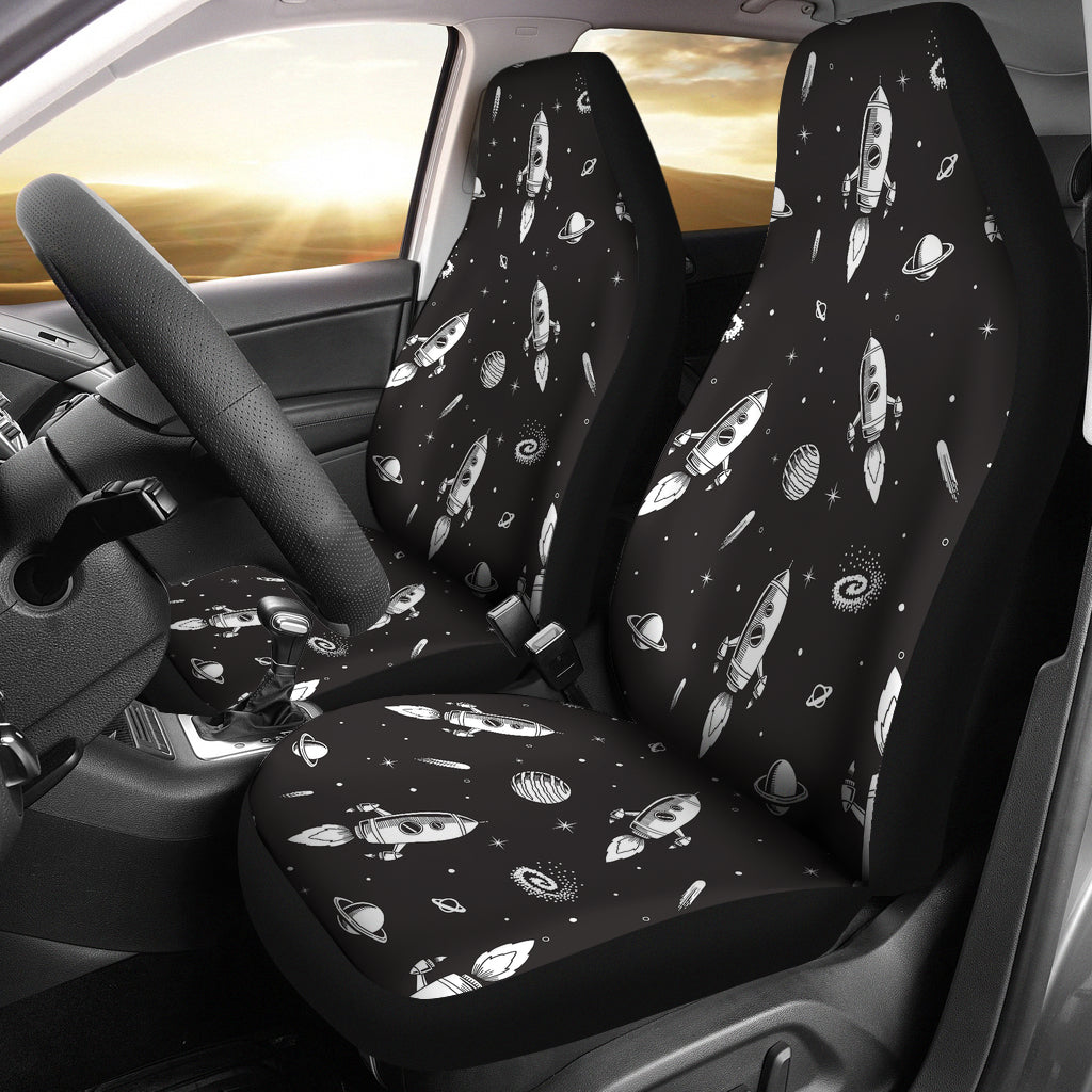 Space Rocket Print Design LKS303 Car Seat Covers