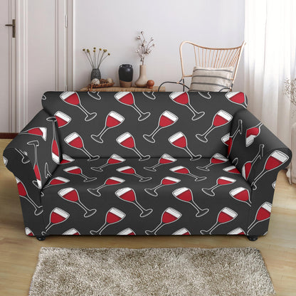 Wine Print Design LKS308 Loveseat Couch Slipcover
