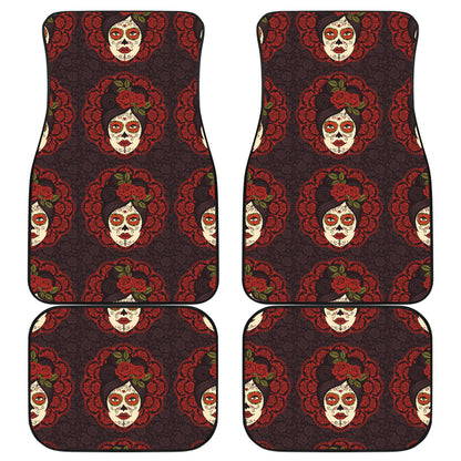 Day of the Dead Mexican Girl Car Floor Mats Front Back