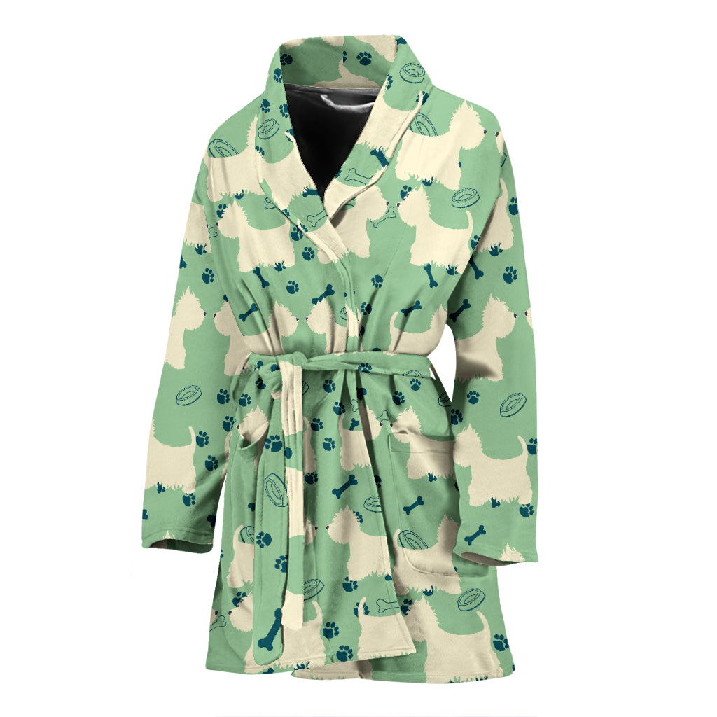 Scottish Terriers Print Design LKS302 Women Bathrobe