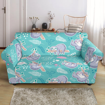 Sloth Print Design LKS309 Loveseat Couch Slipcover