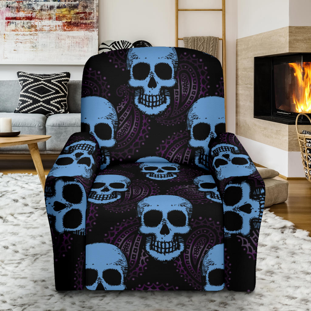 Skull Print Design LKS3012 Recliner Slipcover with Pocket