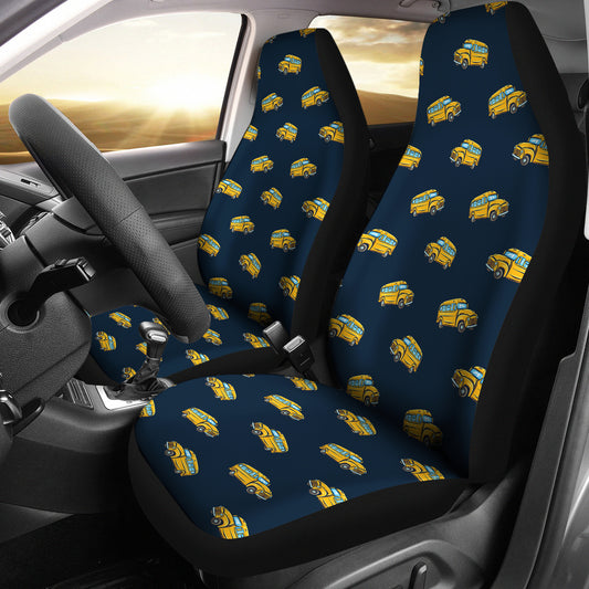 School Bus Print Design LKS304 Car Seat Covers