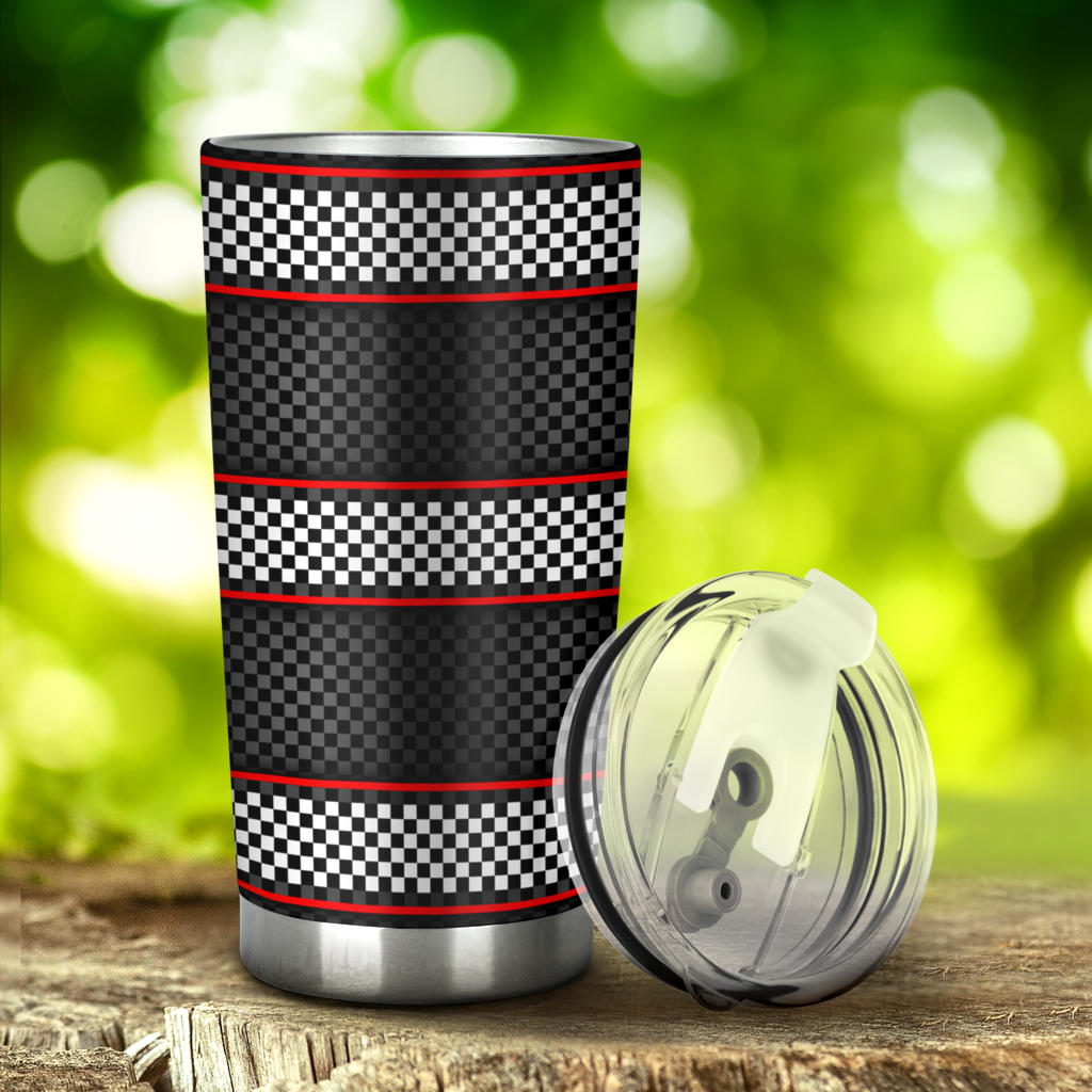Checkered Flag Red Line Style Tumbler