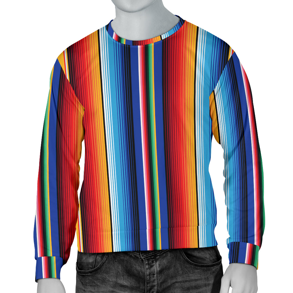 Mexican Blanket Stripe Print Pattern Men Long Sleeve Sweatshirt
