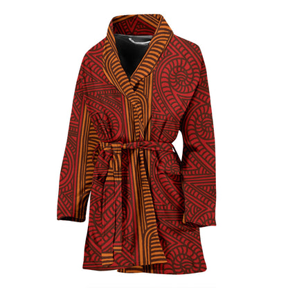Maori Pattern Print Design 05 Women Bathrobe