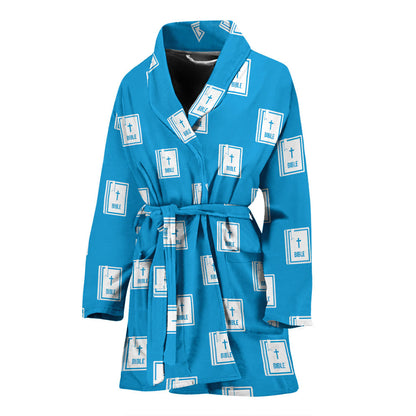 Bible Pattern Print Design 02 Women Bathrobe