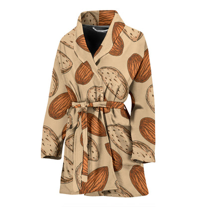 Almond Pattern Print Design 04 Women Bathrobe
