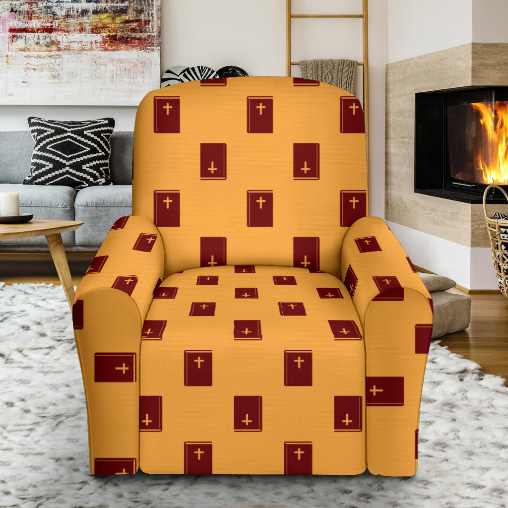 Bible Pattern Print Design 05 Recliner Slipcover with Pocket