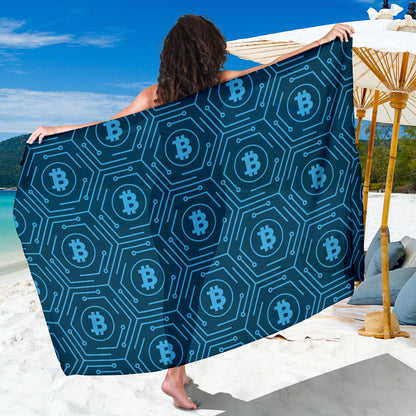 Cryptocurrency Pattern Print Design 04 Sarong Pareo Wrap