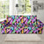 Neon Feather Pattern Print Design A02 Sofa Slipcover