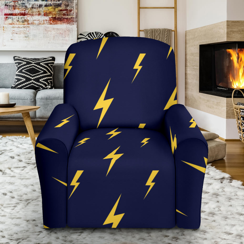 Lightning Thunder Pattern Print Design 03 Recliner Slipcover with Pocket