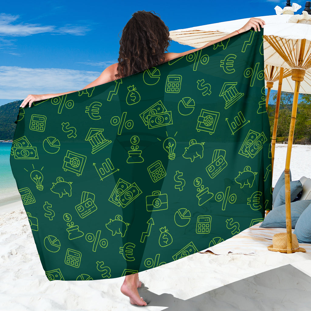 Accounting Financial Pattern Print Design 02 Sarong Pareo Wrap