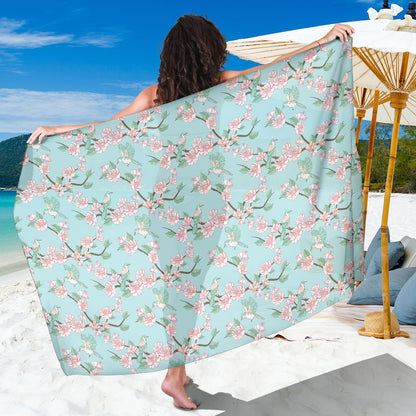 Cherry Blossom Pattern Print Design 02 Sarong Pareo Wrap