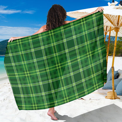 Irish Plaid Pattern Print Design 02 Sarong Pareo Wrap