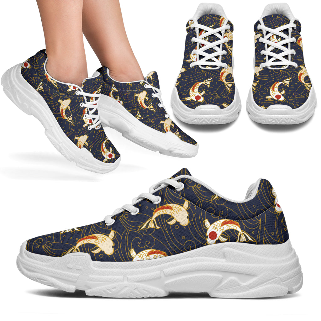 Koi Carp Japanese Design Themed Print Chunky Sneakers