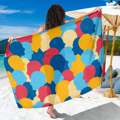 Psychology Pattern Print Design A02 Sarong Pareo Wrap