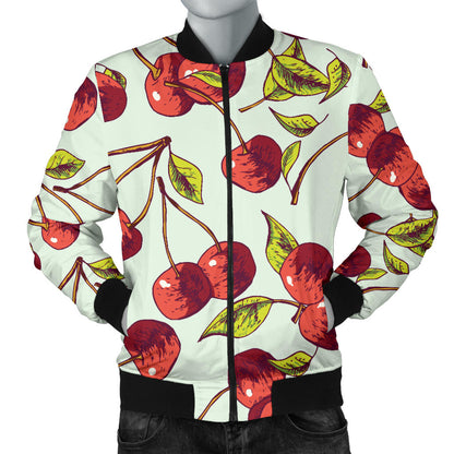Cherry Hand Draw Men Bomber Jacket